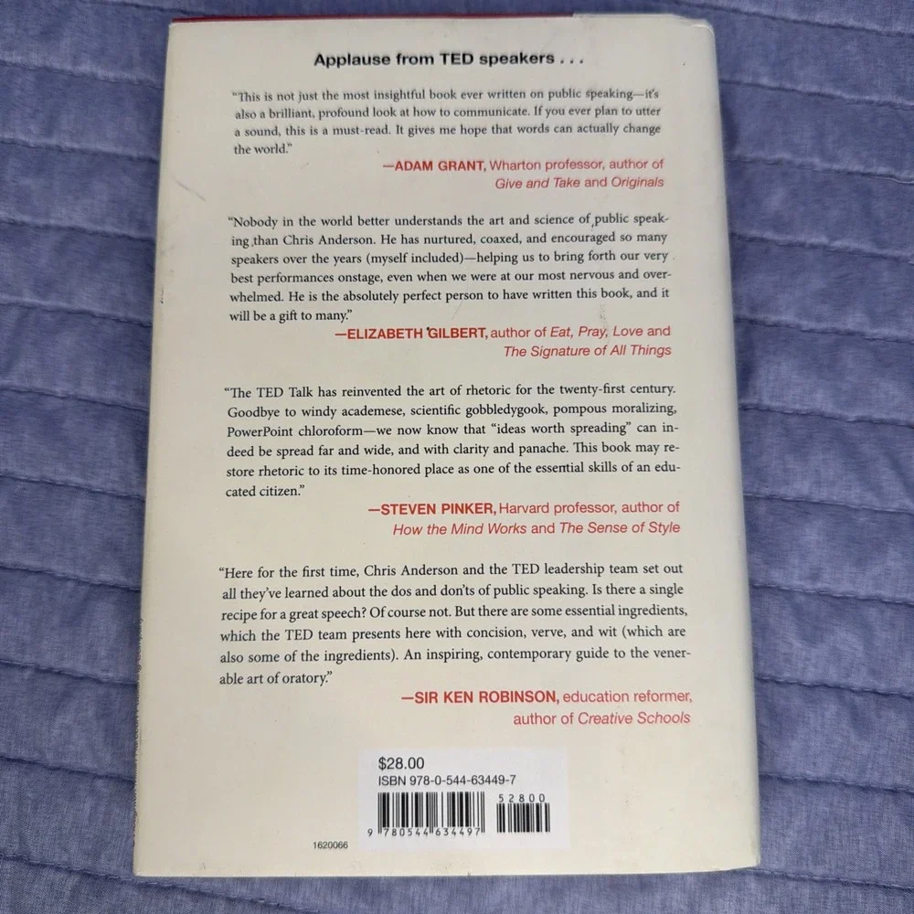 TED Talks: Official TED Guide to Public Speaking | Chris Anderson | Very Good